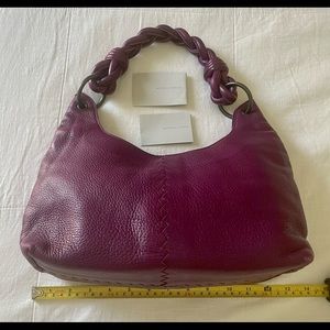VINTAGE RARE BOTTEGA VENETA BRAIDED HANDLE DARK PURPLE BAG
